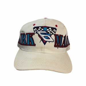 Vintage Mark Martin Hat Cap Snap Back One Size White NASCAR Racing YoungAn 90s